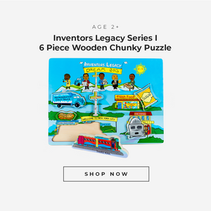 Inventors Legacy Series 1 6 Piece Wooden Chunky Puzzle for Age 2 plus.  Click to Shop Now.