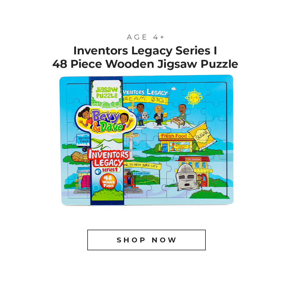 Inventors Legacy Series 1 48 piece wooden jigsaw puzzle for ages 4 plus.